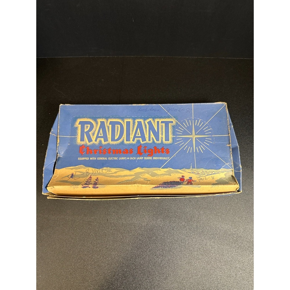 Vintage Radiant No.201 Christmas‎ Lights GE Mazda Bulbs w/ Box – 1 Bulb Out